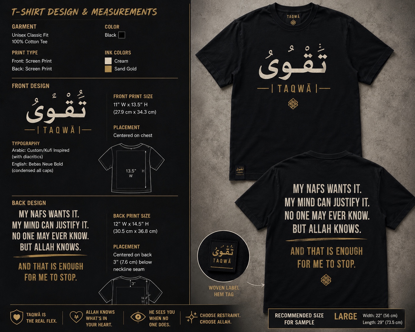 Black TAQWĀ shirts